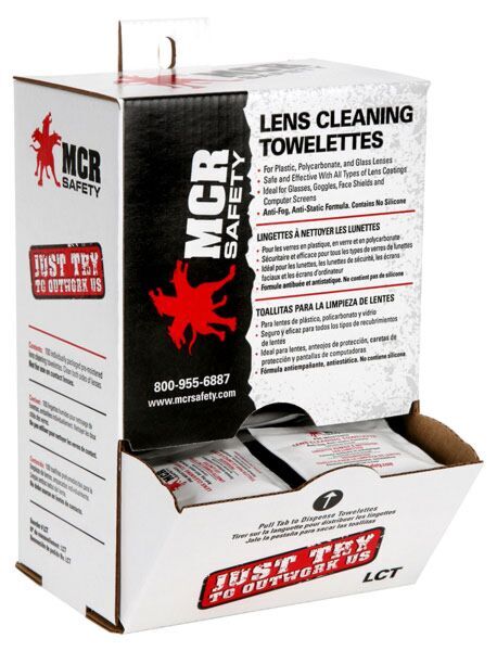 MCRLCT MCR SAFETY LENS CLEANING TOWELETTES INDIVIDUALLY WRAPPED AND FOG, ANTI STATIC LENS WIPES